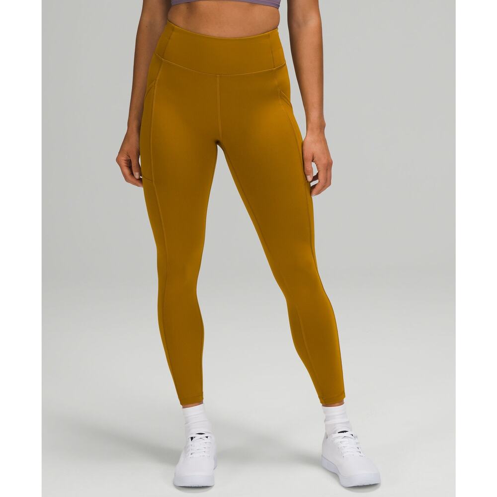 Lululemon 'Invigorate' Gold High-Rise Tight 25" Size 6